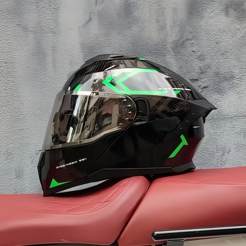 خوذة دراجات نارية كاملة للوجه، - مراجعة Dual Visor Motorcycle Racing Helmet وسعره