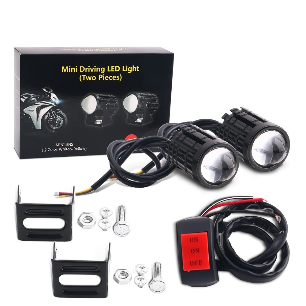 1/2 قطعة العالمي للدراجات النا - مراجعة Universal Motorcycle Led Headlight Projector وسعره